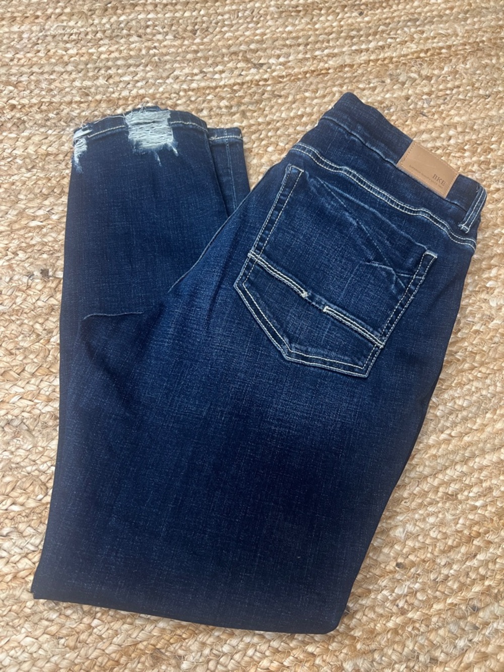 BKE Indigo Skinny Jeans with Faded Detail - Picture 2 of 4